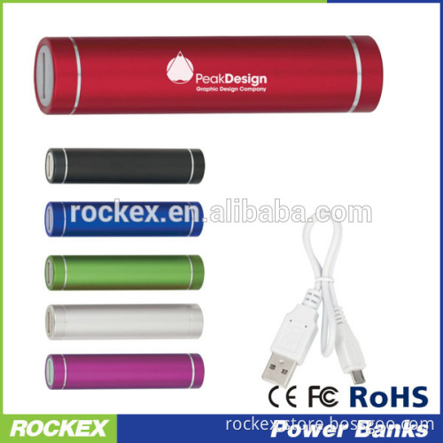 2015 Aluminum 18650 USB Battery Portable Power Bank 2600mAh For Christmas Gift